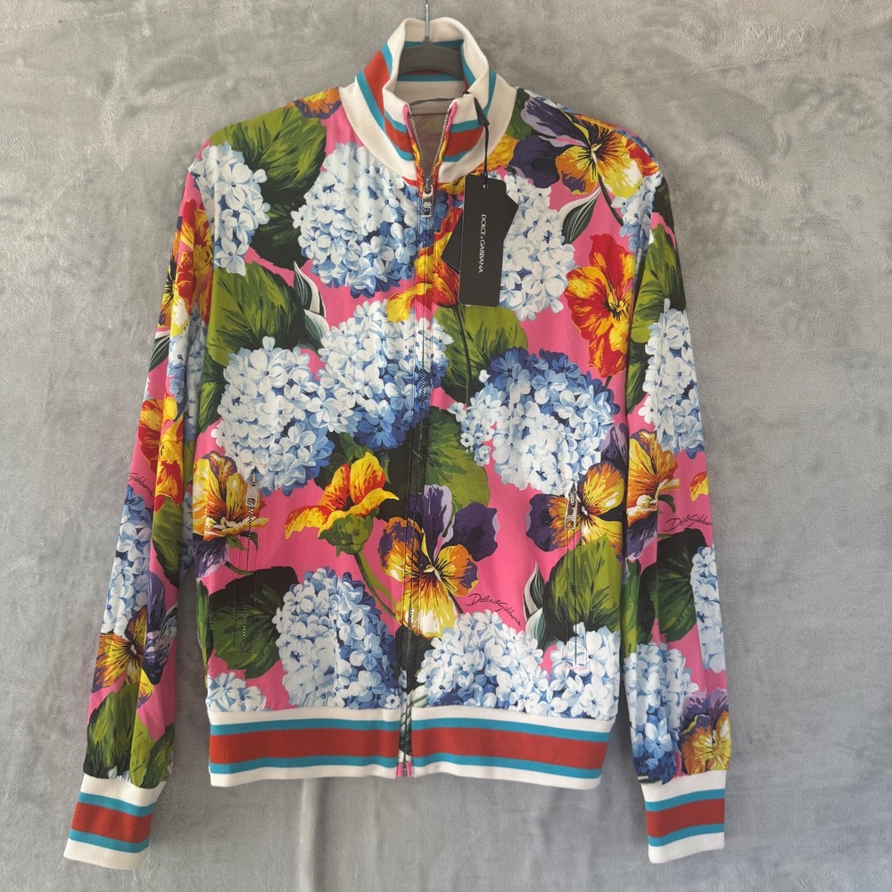 Dolce & Gabbana Floral Print Jacket Pink Hydrangea F9M84T IT36 US 0-8 MSRP $1195